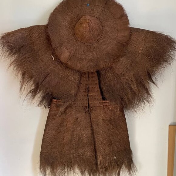 Vintage / Antique Asian Grass Raincoat & Hat - Picture 1 of 4